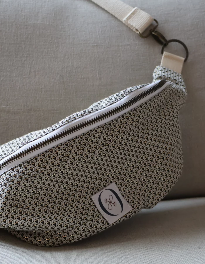 sac banane réversible lurex blanc et noir, marque La 8eme Fois