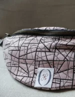 sac banane réversible rose et lignes noires, marque La 8eme Fois