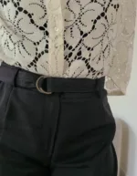 ceinture femme tissu noir, en soie sauvage, marque La 8eme Fois