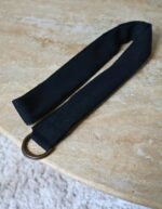 ceinture noire en soie de Tussah, réglable avec une boucle en métal, marque La 8eme Fois