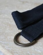 ceinture noire en soie de Tussah, réglable avec une boucle en métal, marque La 8eme Fois