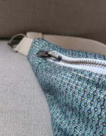 Sac banane réversible turquoise lurex doré