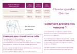 chemise ajustable femme Charline guide des tailles