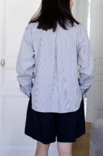 Chemise femme ajustable Charline bleu méditerranée vue dos