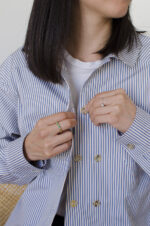 Chemise femme ajustable Charline bleu méditerranée boutonnage