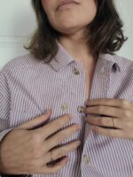 Chemise femme ajustable Charline rayée rose boutonnage