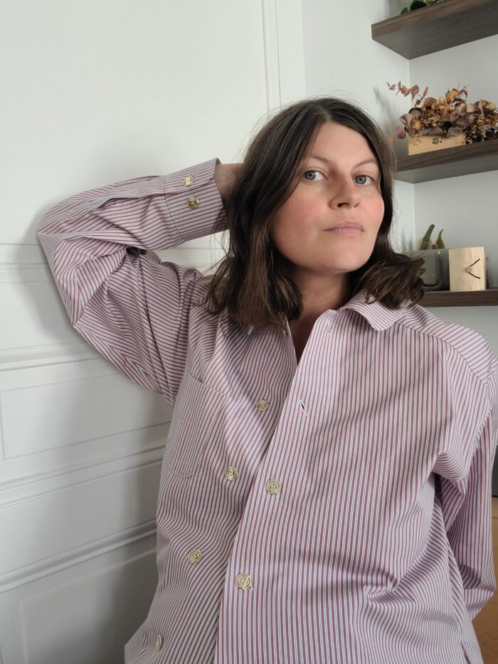 Chemise femme ajustable Charline rayée boutonnage